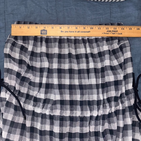 Emporio Armani Strapless Gingham Maxi Dress NWOT EU 44 US 10-12 Navy Blue/White - Picture 7 of 11